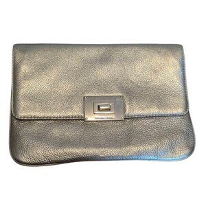 Michael Kors Purse Metallic Large Clutch Shoulder Bag in Gold with Chain Strap
